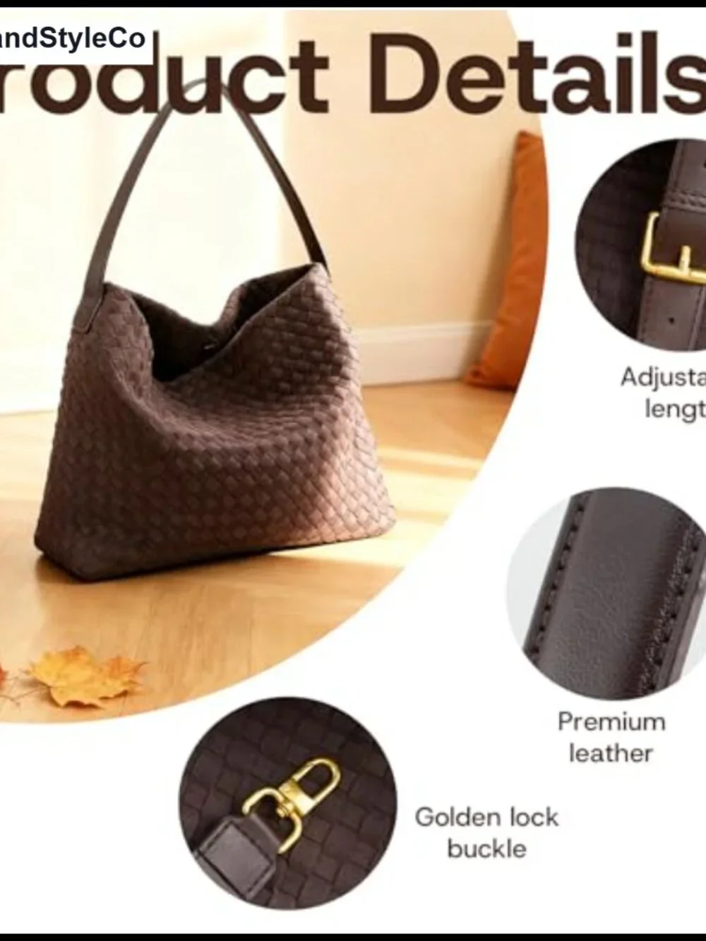 Faux Suede Woven Hobo Tote Bag Shoulder Handbag Work Travel Purse